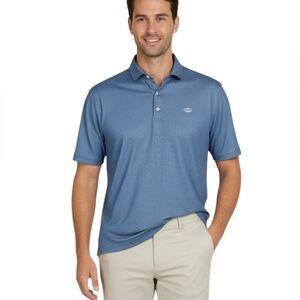 Johnnie-O Surfer Logo Performance Jersey Polo Blue with Dots Size S